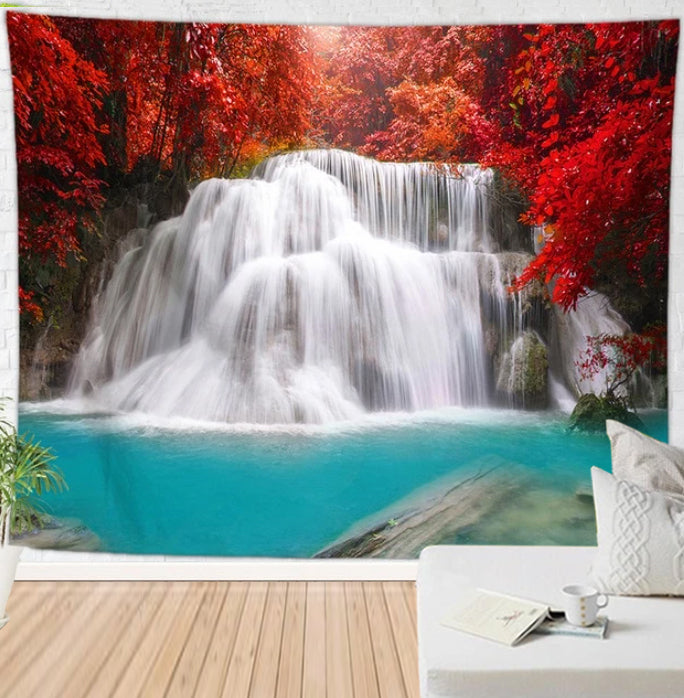 Autumn Waterfall Tapestry