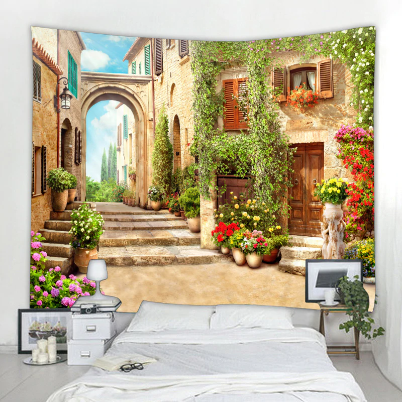 Romantic Architecture Tapestry