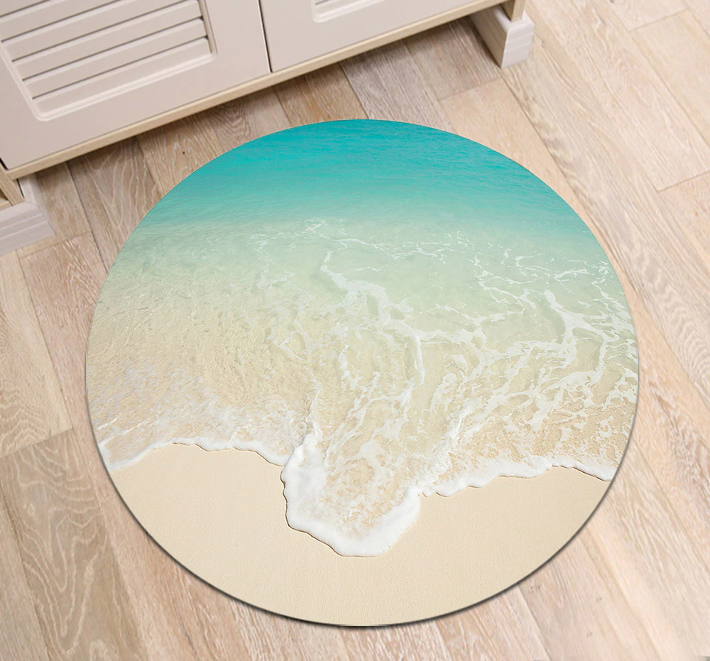 Peaceful Waves Memory Foam Anti-Slip 3D Round Rug