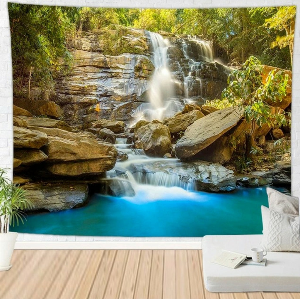 Rocky Waterfall Tapestry