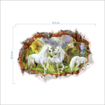 Load image into Gallery viewer, Enchanted Unicorns Forest 3D Mural Art Decals
