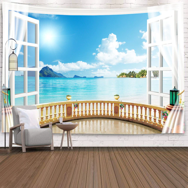 Beachfront View Tapestry