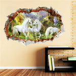 Load image into Gallery viewer, Enchanted Unicorns Forest 3D Mural Art Decals
