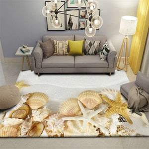 Sandy Seashells Anti-Slip 3D Rug