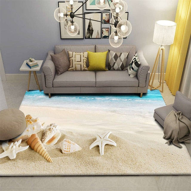 Ocean Breeze Anti-Slip 3D Beach Rug